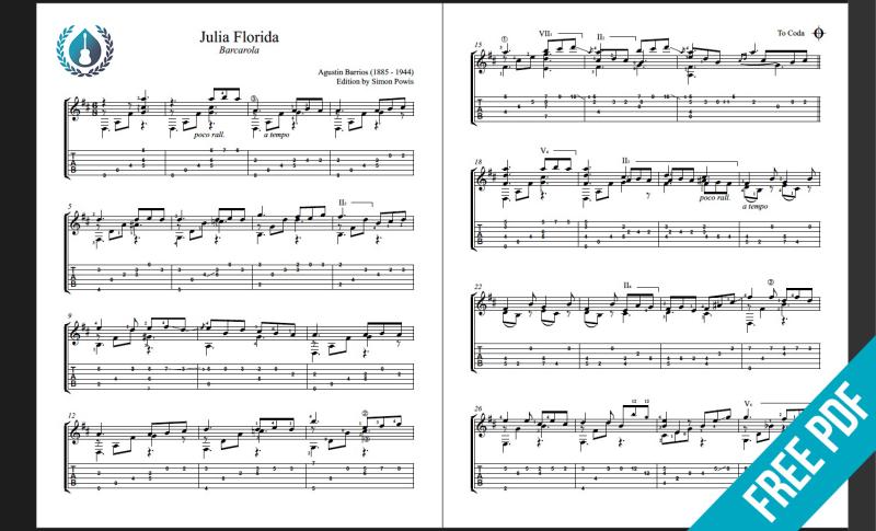 Julia Florida Sheet Music with TAB