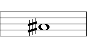 Three-quarter sharp accidental